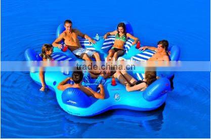 inflatable island raft lounge with canopy