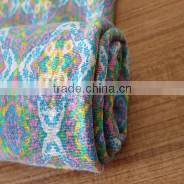 Polyester stretched poly spun knitted fabric for summer dress