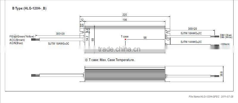 MW 120W HLG-120H Single Output Switching Power Supply