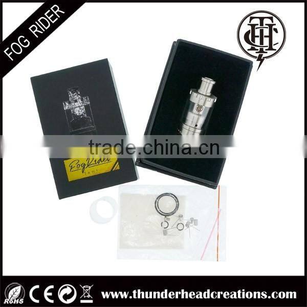 THC wide bore drip tip, cyclops air flow control RTA fog rider tank