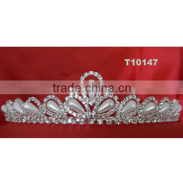 custom prom rhinestone pearl crowns tiaras