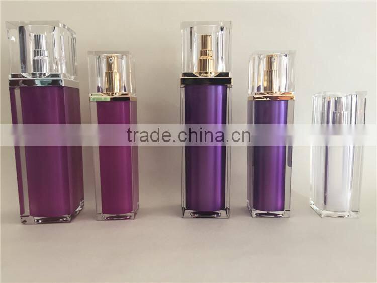Luxury acrylic square airless spray cosmetic bottle