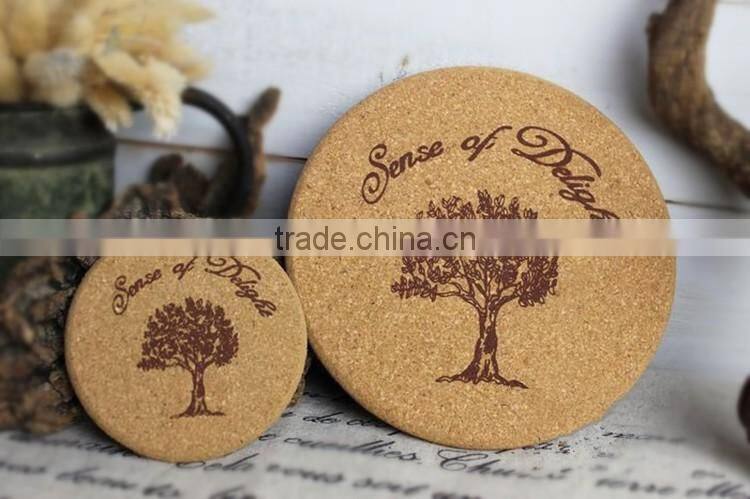 Christmas gifts wholesale cork tin coaster with customized logo printed