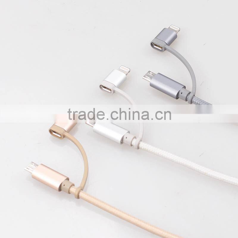 OEM grey nylon braided mfi certified usb data charger cable