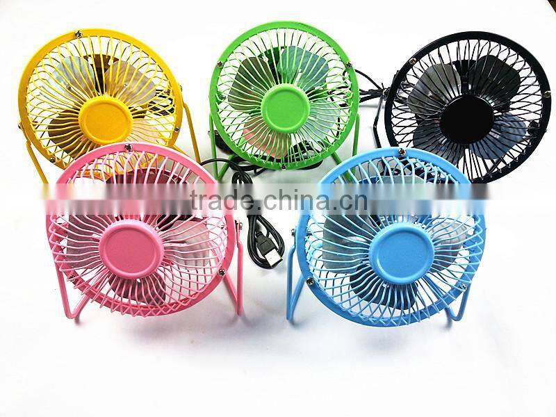 2015 Creative Household Gifts Mute Metal Mini USB Table Fan