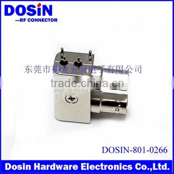 hot sell R/A 75 ohm zinc alloy 3G HD SDI 2X1 bnc rf coaxial connector