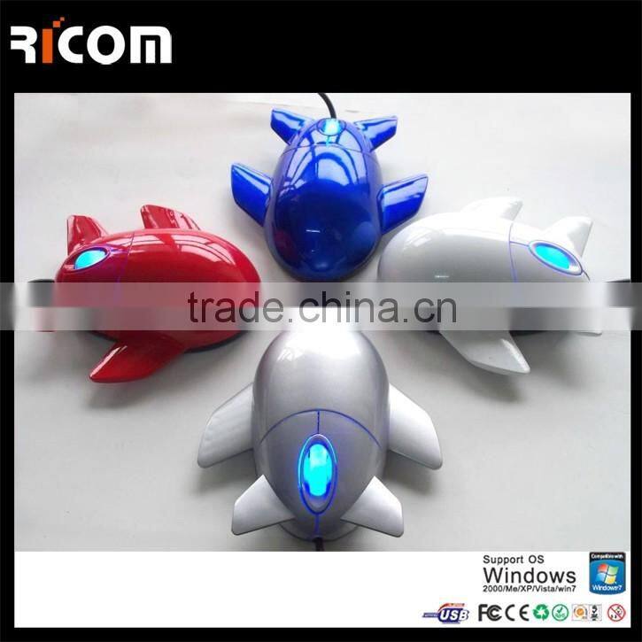 Fashionable gifts custom logo usb wired airplane computer mouse
