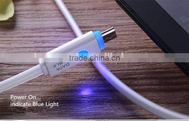 Universal USB Charger LED USB Cable for Android, Fashinable TPE Flat Data Cable