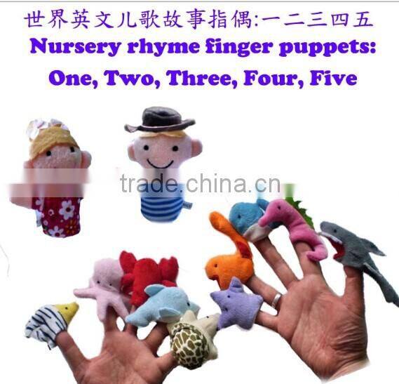 Nursery rhyme finger puppets:one,two,three,four,five Children Baby Educational Toys JPtoys140706