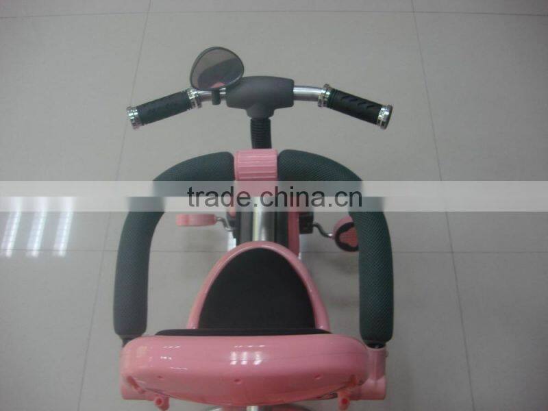 2015 white colros Baby tricycle wtih 3 point safety belt, pass en71cert with good quality keep your baby safe and comfirtable