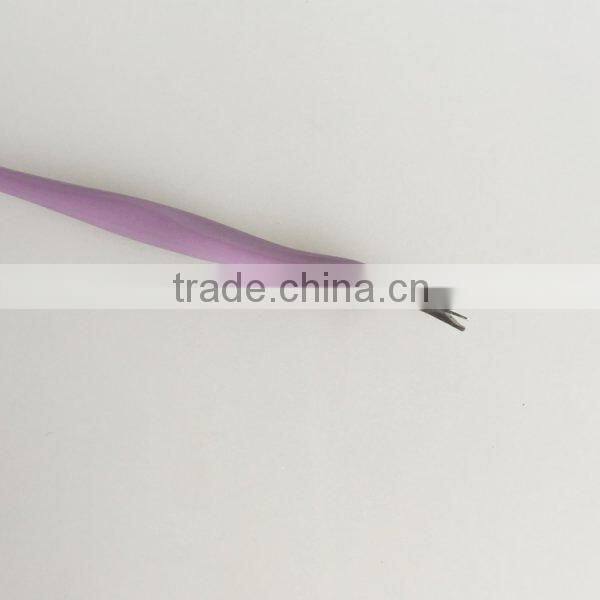 Wholesale plastic cuticle trimmer and pusher with plastic handle durable plastic callus remover nail trimmer supplier