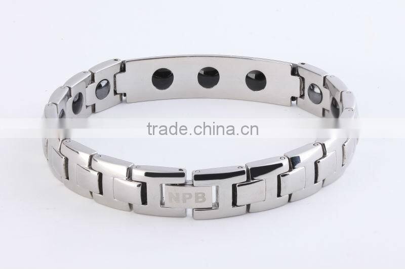 Noproblem FDA titanium power band health casual magnetic bead cool man bracelets