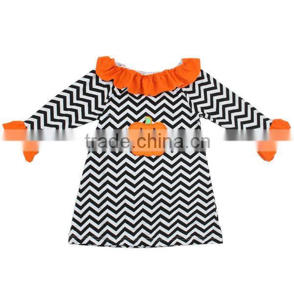 2016 newest kids halloween costumes handmade baby dress boutique fashion halloween dress long sleeve chevron dress