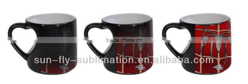 12oz color changing ceramic mug,blank mugs for sublimation printing,plain white ceramic mug
