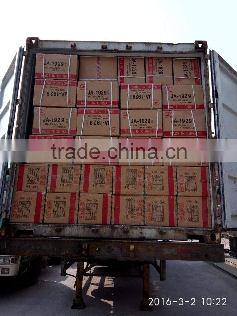 JA-1929 solar flashlight USB Output flashlight emergency solar flashlight charge mobile