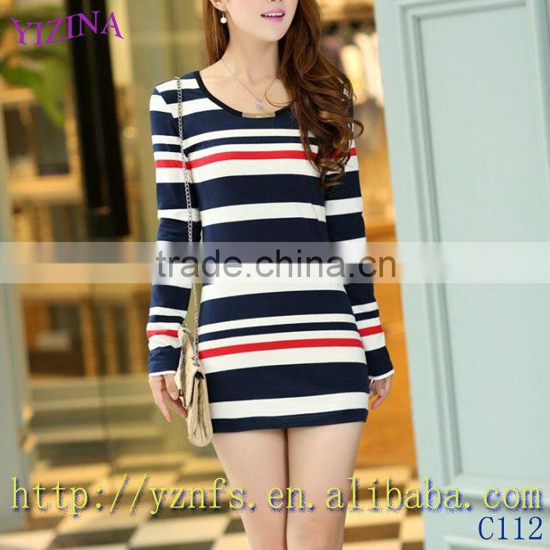 Colourful Stripe Sex Dress Sleeveless Women's Dress Vest Skirt Render Dress c112