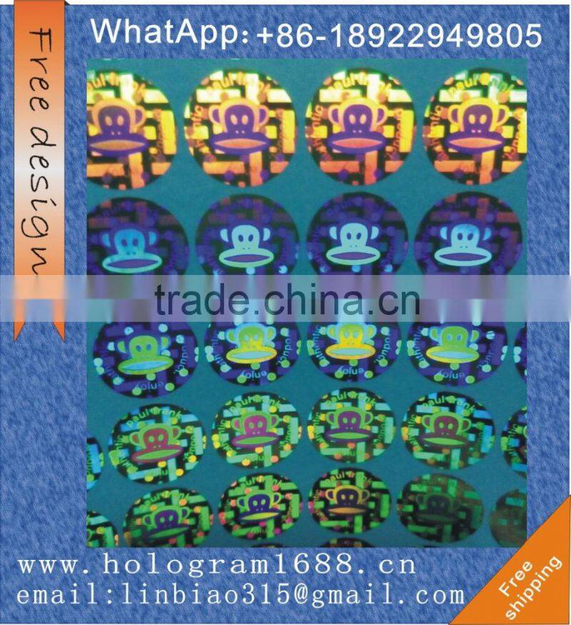 Custom made 3d hologram tamper proof sticker for certificate stickers