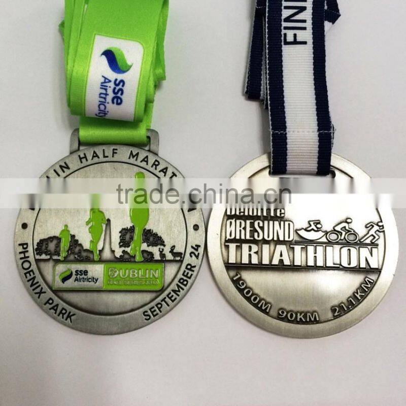 factory wholesale price custom sports medal,Canada zinc alloy award medal,antique silver medal,spinning medal,bike medal