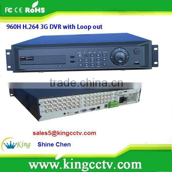 hd sdi dvr 960H hd dvr manual H.264 3G network DVR with Loop out: HK-S8608F