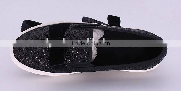 bow decorated giltter fancy vulcanized shoe women sneakers cheap casual canvas shoe woman