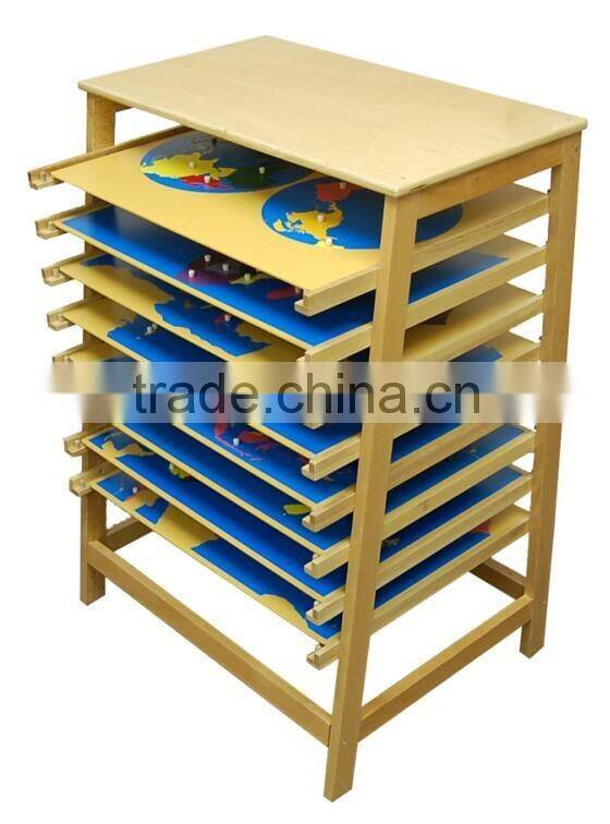 Montessori materials beech wooden toys educational for 8 puzzle maps with stand