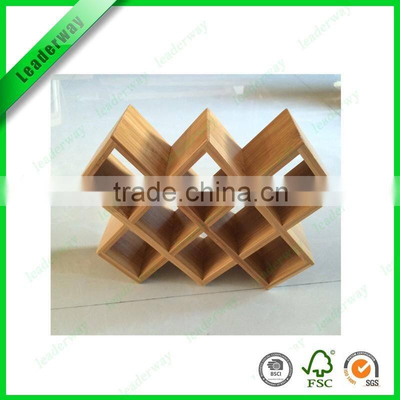 New design 3 bottle bamboo wine glass rack