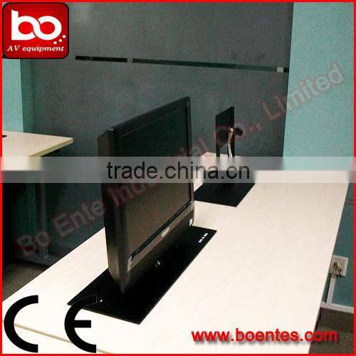 Aluminum Brushed Motorized Computer Desktop Monitor Lift For Meeting Room