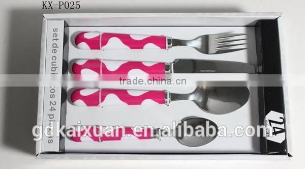 Hot Sale Cheap Stainless Steel Plastic Handle Cutlery Set