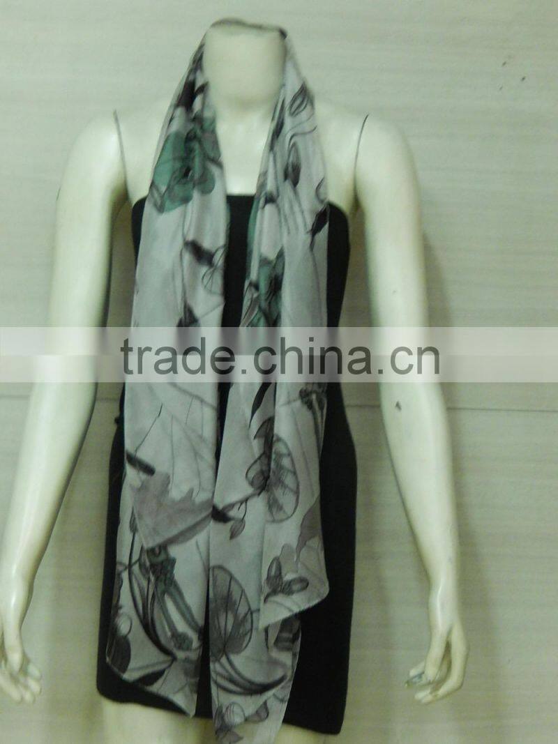 Printed silk scarves for women 2015