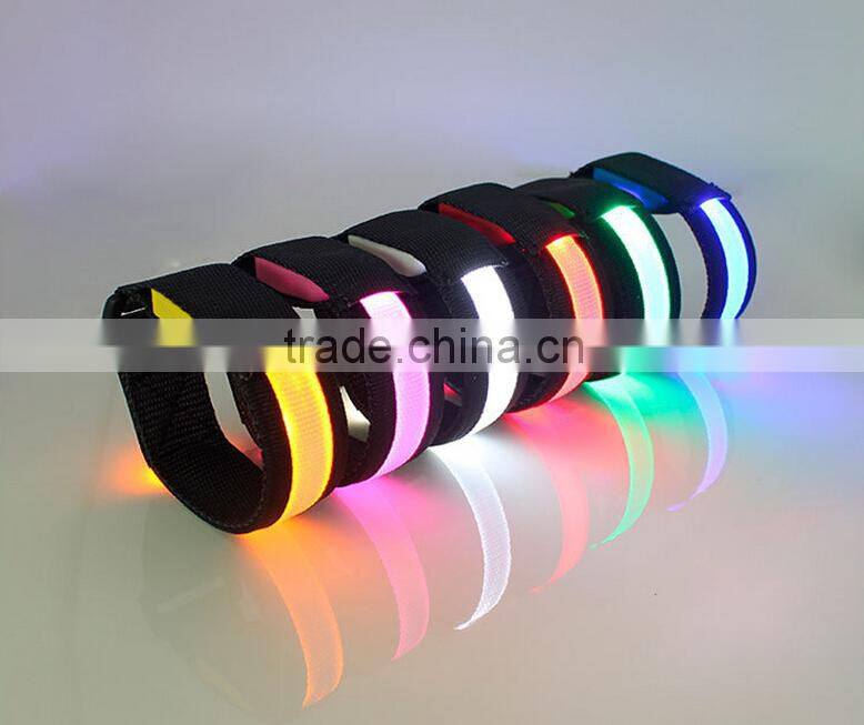 Wholesale High Quality Colorful Fashion Customized Nylon LED Flash Wristband