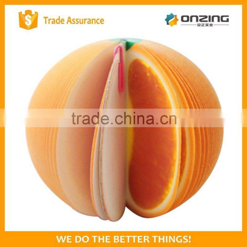 Onzing good quality 3d red apple shaped fruit sticky notes for promotional gift
