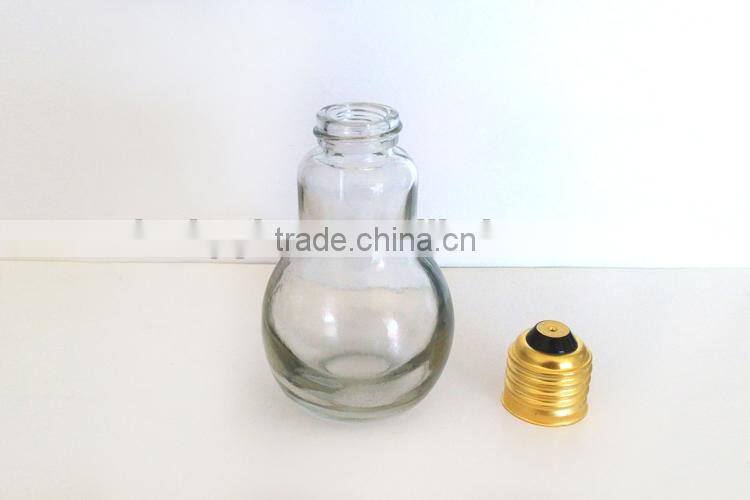 antique lamp bulb glass oil bottle with lid