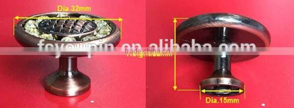 Shabby Zinc Alloy Furniture Knob and Crystal Cabinet Round Knobs and drawer glass Knob