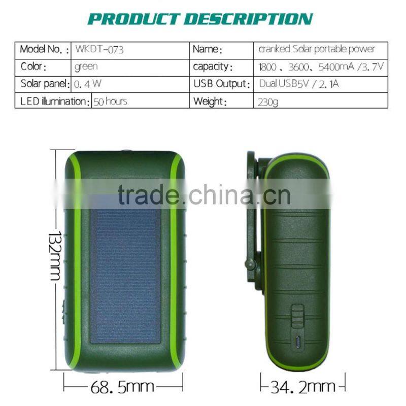 Outdoor emergency free energy power bank, USB hand power dynamo torch charger