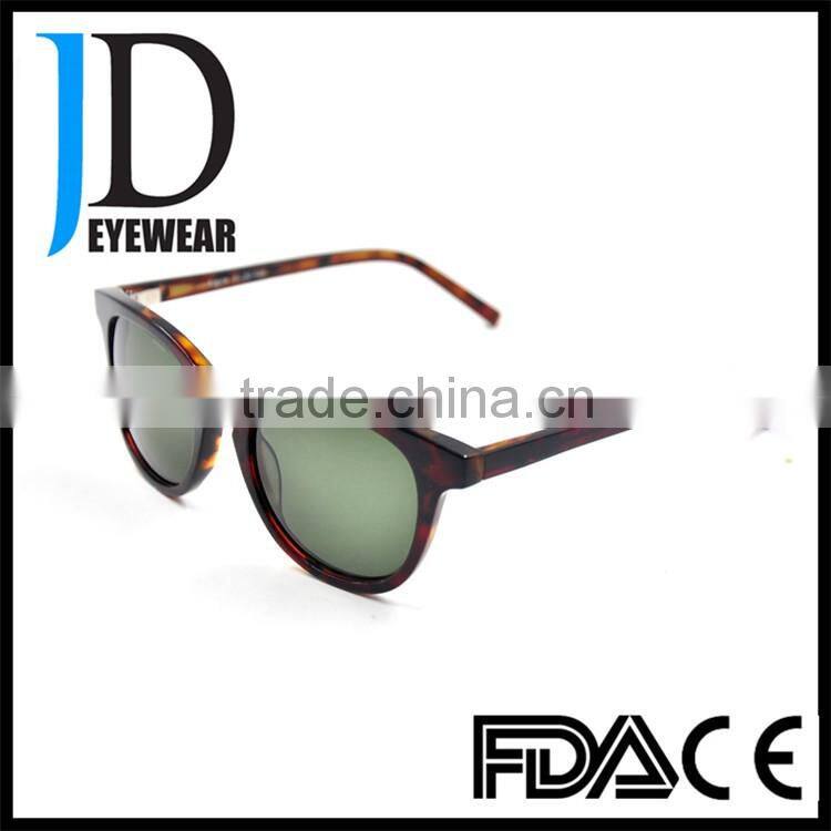 red tortoise acetate sunglasses green lens sunglass with OBE hinge