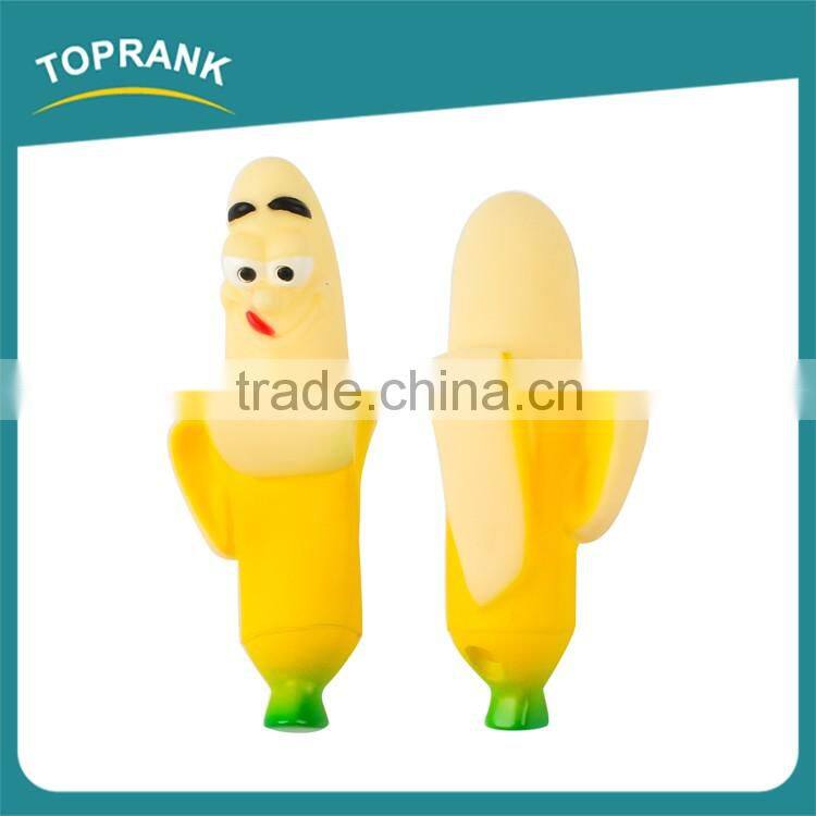 Hot sale cute banana soft vinyl chew toys for dog