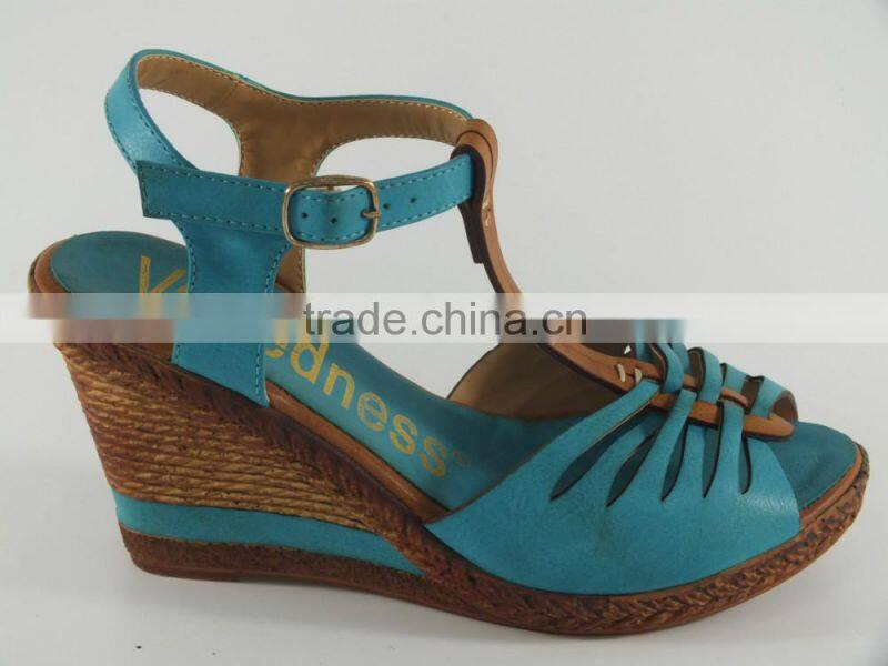 Latest nail trends wedge colorful sandal ladies shoes