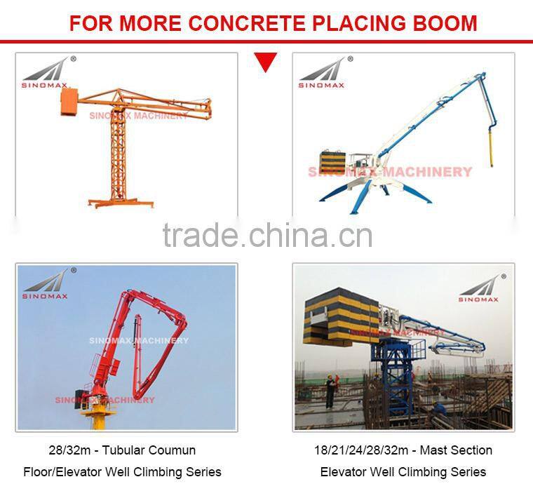 TOP! 13m 15m 17m 18m Mobile Hydraulic Concrete Placing Boom with Wheels/Spider Boom
