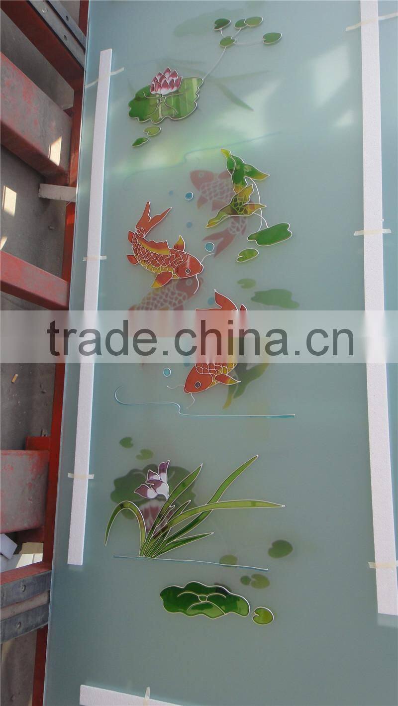 factory frosted pattern art bathroom door glass