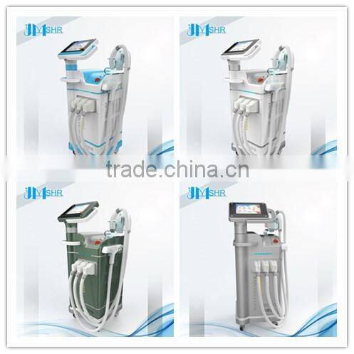 Multifunctional ipl and rf laser skin rejuvenation nd yag hair removal with 3 handles