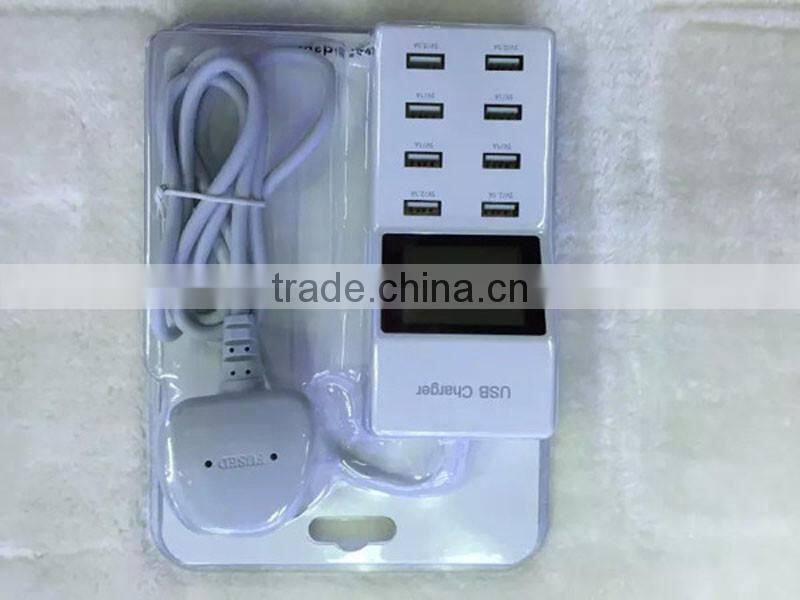 Wholesales USB socket EU/USA/AU/UK USB plug fast 8 port USB charger