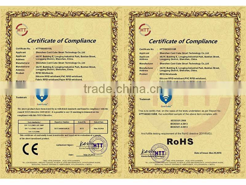 Disposable RFID PVC/ Vinyl Wristband for Party or Event