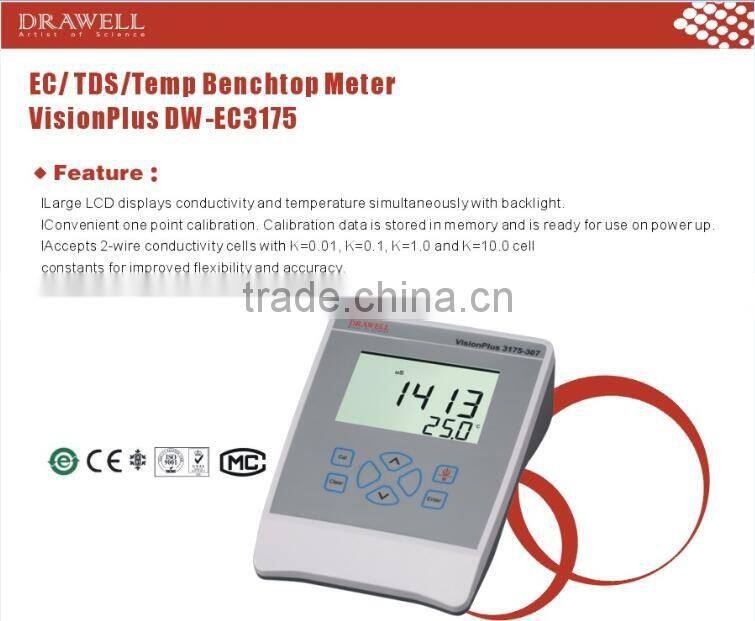 DW-EC3175 EC/TDS/Temp Benchtop Conductivity Meter VisionPlus