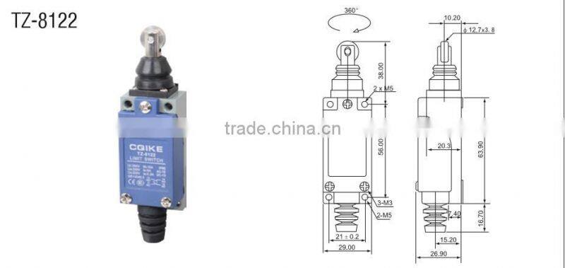 TZ-8122 Limit switch Waterproof Oilproof High Temperature IP65 comply with IEC60529 TZ-8 Limit switch