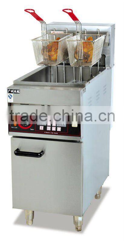 freestanding Electric 2tank &2 basket Deep Fryer with Timer DF-26A