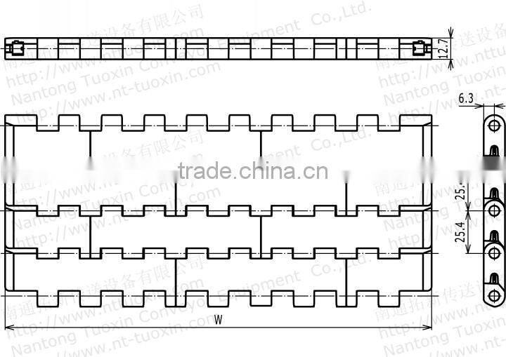 Flat Top 1400 plastic modular conveyor belts for food