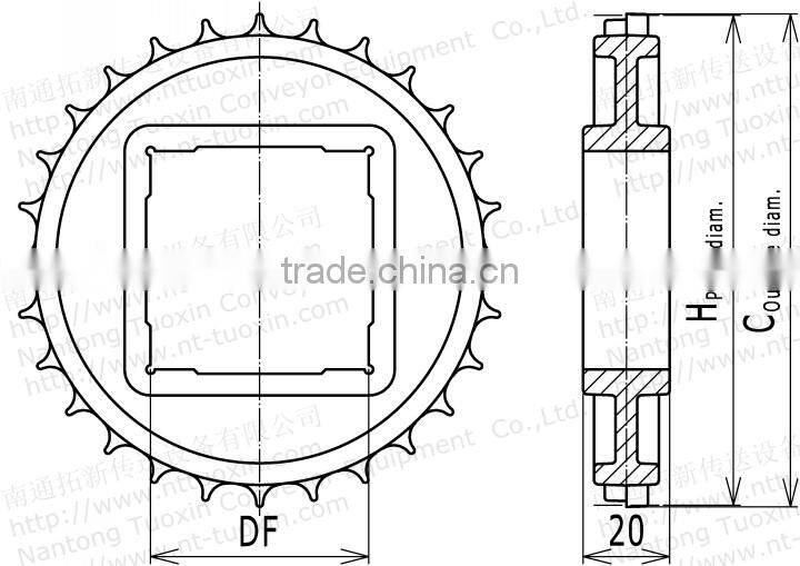 Classic Plastic Sprocket for 500 Modular Conveyor Belt
