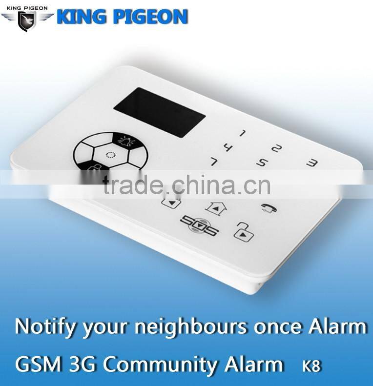 CE Approved GSM SMS 3G GPRS wifi wireless home burglar alarm system K8