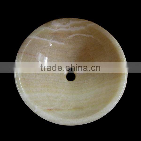 Round Natural Marble Sink Design