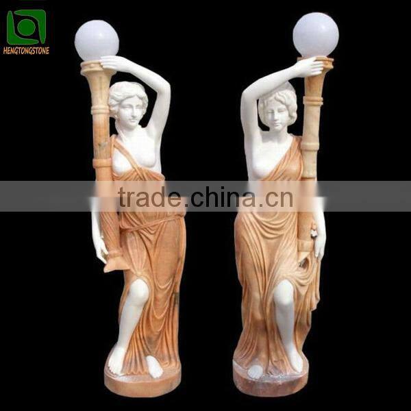 Carved Marble Lady Sculpture Lamp
